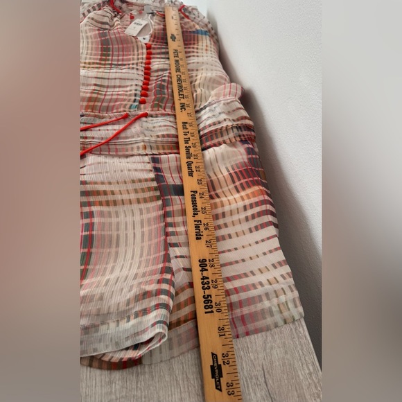 Anthropologie Adelyn Rae Grid Graphic Romper Sheer Sleeves NWT Size Medium - Picture 6 of 12